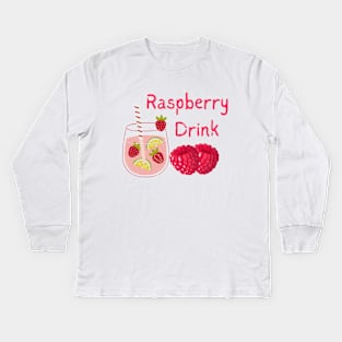 Raspberry Drink Kids Long Sleeve T-Shirt